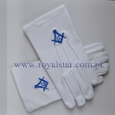 Masonic Cotton Gloves Blue