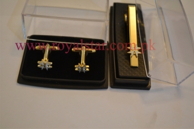 KM Cuff Links and Tie Clips